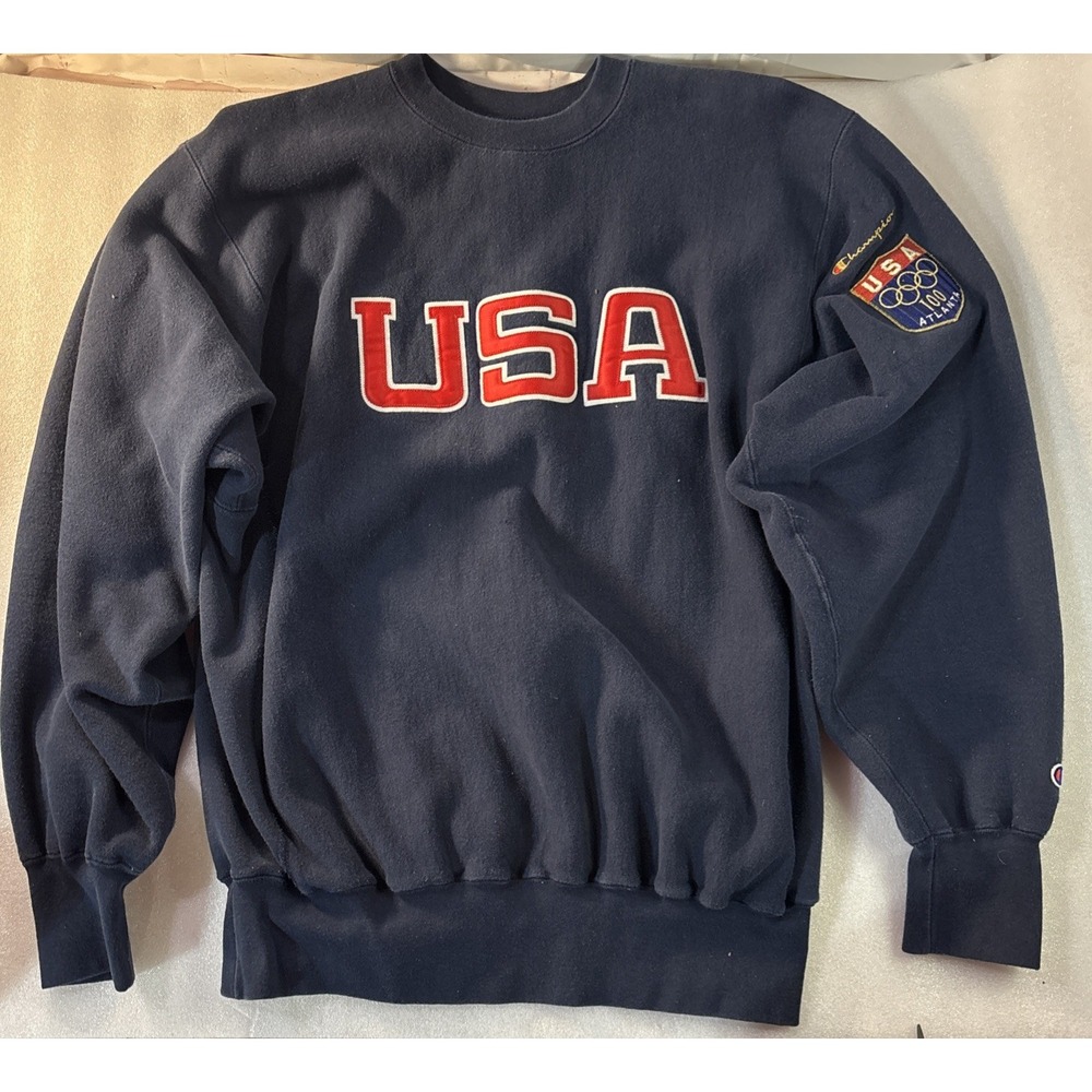 VTG Champion Reverse Weave Sweatshirt Mens XLarge Team USA Olympics Atlanta 96